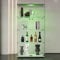 BLSYHDH - Vitrina de cristal con LED, armario para colección con 2 puertas, 4 estantes, transparente, vitrina de cristal, vitrina, estatuilla, gabinete, vitrina, salón, bar (4 pisos, 2 puerta+LED,