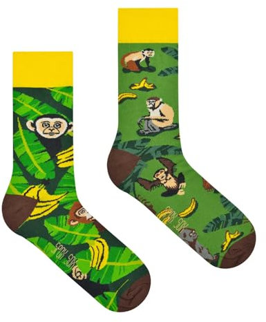 Spox Sox Casual Unisex - lustige, verrückte, bunte Socken für Damen und Herren, Gr. 40-43, Affe