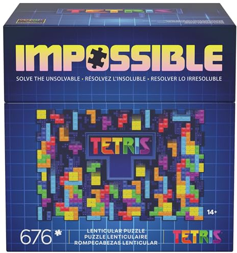 Spin Master Games, Tetris Impossible Puzzle, 639 Teile, Linsenrasterteile, Puzzles für Erwachsene, Strumpffüller, Geschenkidee ab 14 Jahren