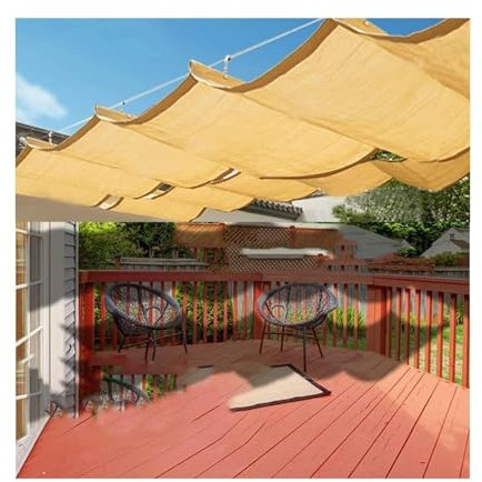 YPIOUREN Copertura Ombreggiante For Pergolato Retrattile, Tenda Da Sole A Onda For Terrazza Da Balcone, Da Sole A Pergolato Retrattile, Tenda Da Sole A Onda, For Piscina Dell'hotel(W:1M/3.28ft*L:18m/5