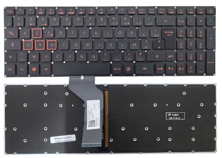 Clavier Azerty Français pour Acer Nitro 5 AN515-51 Series AN515-51 AN515-52 AN515-53 N17C1 Rétroéclairé PCPARTSTORE