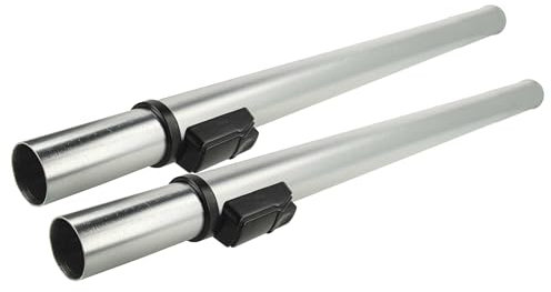 vhbw 2X Staubsaugerohr kompatibel mit Nilfisk VP/GD 930, VP100 Staubsauger - 32 mm Anschluss, 60-94 cm lang Schwarz Silber