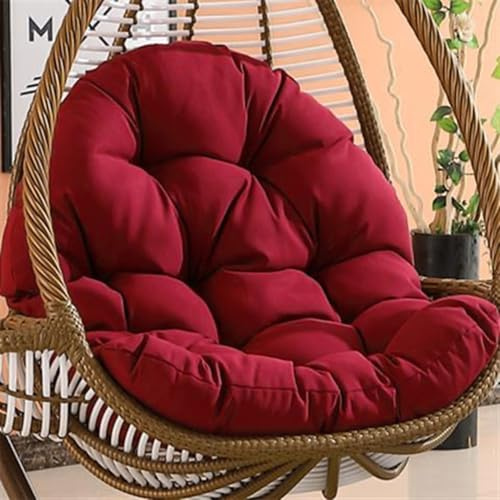 Aocase Hängesessel Kissen, Polster Outdoor Wasserdicht Hängeschaukel Kissen Dicke Weiche Indoor Möbel Liege Matte für Hängekorb Schaukel Korb Gartenstuhl Hängestuhl Ersatzkissen,Wine red,120×80cm