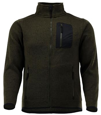 OS Trachten Orbis Herren Fleecejacke Strickfleecejacke Freizeitjacke mit Stehkragen hochgeschlossen Nucku