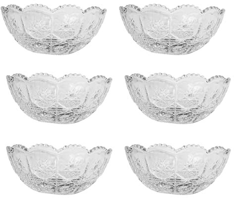 Reldor Glass Bowls Set of 6, Dessert Cups Serving Bowls, Sundae Ice Cream Bowls for Parties, Trifle Prawn Cocktail Glass Bowl, Ideal for Storing Leftovers & Mixing Small Ingredients