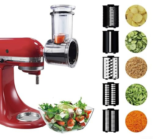 Affettatrice in acciaio inox ad alta resistenza, 4 lame per la preparazione degli alimenti, per una maggiore sicurezza e una facile pulizia (taglierina grande)