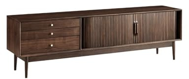 AFGFGHES Meuble TV 180cm Meuble de Rangement Rétro en Noyer Massif, Table d'Appoint pour Salon Domestique, Centre de Loisirs Style Champêtre​ Consoles TV pour Salon(200x43x60cm)