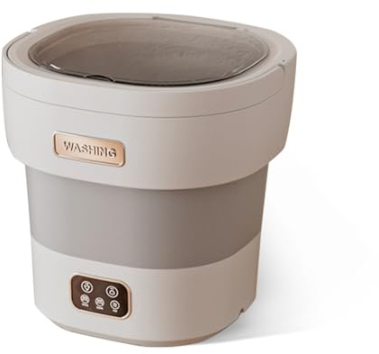 Cachpib Portable Washing Machine 12l Mini Washer with Spin Basket Foldable Camping Washer for Underwear, Baby Clothes, Socks, Suitable for Apartments, Dorm, RV, Travel