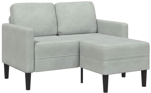 WEMYUFURN L-förmiges 2-Sitzer Sofa mit Chaiselongue Samtstoff Wohnzimmer Ecksofa Metall Massivholz Rahmen Polsterung Komfort Platzsparend