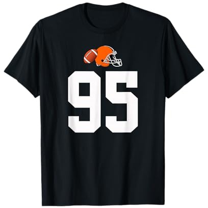 Americano Fútbol Casco Estilo Vintage Número 95 Camiseta