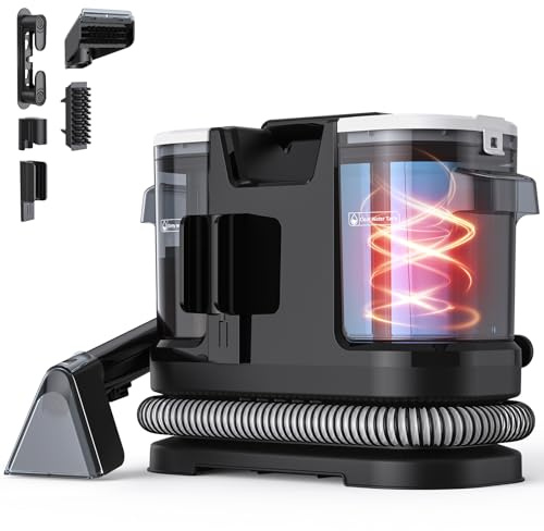 Lubluelu Nasssauger Polsterreiniger Gerät 600 W, 20 kPa Teppichreiniger Waschsauger, tragbarer Teppichreiniger mit 10-Sek.-Heizfunktion, Selbstreinigung und langem Schlauch für Teppiche, Sofas & Auto
