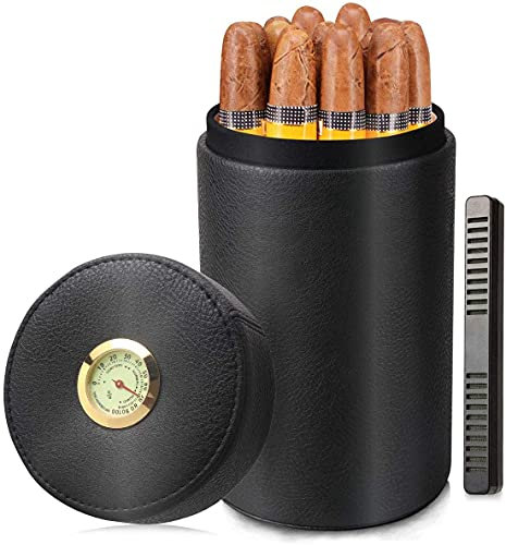 Pot de cave à cigares Scotte, étui à cigares portable en bois de cèdre en cuir