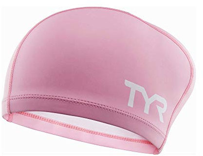 TYR Unisex-Adult Blend Long Hair Silicone Comfort Swim Cap (Pink), All