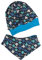 pinkeSterne ☆ Beanie + Halstuch PLUS MINUS Mütze Wunschgröße Handmade Blau
