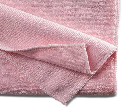 Reuschenbach Reinigungstücher Mikrofasertücher Putztücher Professional 40x40 cm - 10 Stück (Rosa)