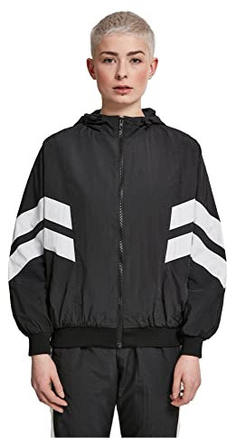 Urban Classics Ladies Crinkle Batwing Jacket, Chaqueta, Mujer, Negro (Blk/Wh), M