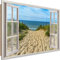 Bilder Fenster 3D Illusion Deko Art Wand Kunstdruck Strand mehrfarbig 60x40 cm