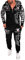 Unbekannt Herren Fitness Jogginganzug Sportanzug Trainingsanzug A.2254 ARMS Camou-Schwarz L