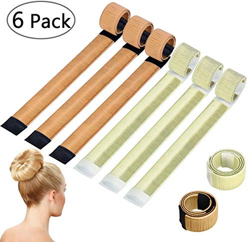6 Stück Hair Bun Maker, Natürlich Magic DIY French Twist Hairstyle Haar Dutt Maker Dutt Hilfe Band für Frauen Mädchen(Braun, Blonde)