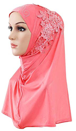 Amorar Hijab Kopftuch Muslimische Frauen Turban Kopfbedeckung Halstuch Haartuch Abaya Dubai Frauen Elegante Gesichtsschleier Hidschab Schal Beanie Bandanas Chemo Kappe