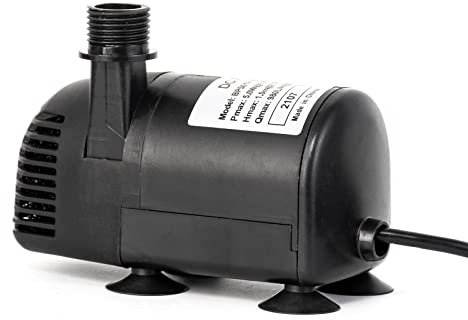 ECO-WORTHY 410 GPH Brushless Submersible Water Pump 12V-24V DC for Pond, Aquarium, Solar Fountain, Hydroponics with 16.4ft(5M) Power Cord, 2 Nozzles