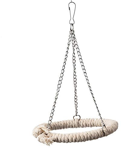 Tnfeeon Bird Swing Stand Toy, Papageienbaumwollseil Kletterleiter Ring Hängeleiter Kletterspielzeug Weiches Bett für kleine Papageien und Vögel