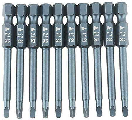 10 pièces 1/4 pouce tige 65mm S2 en acier allié à tête triangulaire tournevis ensemble d'embouts H6.3 * 65mm * 2.7 Portable hexagonale en forme de triangle vis outils embouts de tournevis