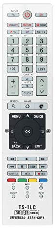 VINABTY TS-1LC Mando a Distancia de Repuesto Compatible con Toshiba TV Learn HDTV CT-9643 CT-9875 CT-8026 CT-90298 CT-9687 CT-9884 CT-865 CT-90300 CT-9689
