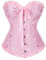 Grebrafan Plus Size Overbust Corset Classic Bustier Bodyshaper Top (UK(18-20) 4XL, Pink)