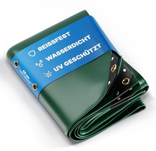 NEMAXX® Premium Abdeckplane Wasserdicht [300x1000cm] – UV Beständige [450g/m²] LKW Plane mit Ösen, PVC Gewebeplane für Holz, Garten, Dach & BAU – Winterfeste Schutzplane – Grün – 30m²