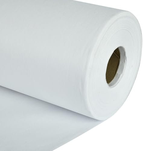 Fashion Track Iron on Fusible Interfacing - 90 cm - Nonwoven Fabric in Medium and Light Weight, for Tailoring, Crafts, Collars and Dress Making (White, 1 Metre - Light Weight)