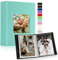 Lanpn Album Fotografico 10x15 100 con Tasche 2 Confezioni, Piccolo Mini Cuoio Album Foto Portafoto Verticale Tascabile Tasca Teal
