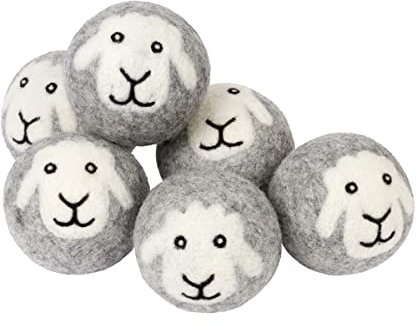 Trocknerbälle aus Wolle – Smart Sheep 6er-Pack – XL Premium natürlicher Weichspüler preisgekrönt – Wollbälle ersetzt Trocknerblätter – Wollbälle für Trockner – wiederverwendbare Trocknerbälle