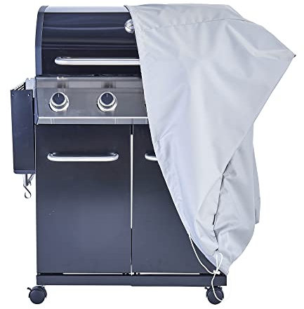 NATERIAL - Housse de protection pour barbecue à gaz et plancha - L.96 x l57 x H.97 cm - Résistant aux UV - Imperméable - Imperméable - Aérateur - Gris clair