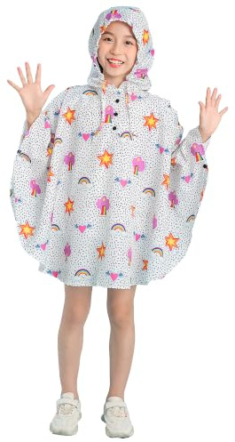 Gaga city Unisexe Manteau imperméable Enfant fille Cape de Pluie Enfant Imperméable Veste Encapuchonné Manteau de Pluie à Capuche Chauves Souris 1-12 ans