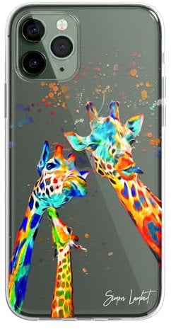 SmartGiftShop Giraffe Case Cute Family Case Splatter Art CLEAR Phone Cover - Exclusive Artwork for iPhone 6s Plus - Rainbow