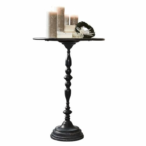 Loberon Beistelltisch St. George, Stilvoll & Robust, Aufwendiges Antik-Finish, Ablagetisch, Beistellmöbel, Eisen, antikschwarz