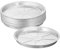 Relaxdays Bandeja Aluminio, Pack de 25, 3 x 27,5 cm, Molde Horno, Fuentes Recogegotas BBQ, Platos Redondos, Plateado