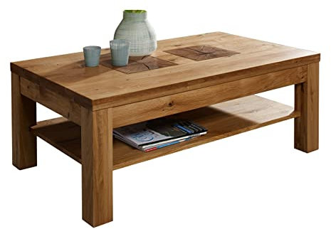 möbelando Couchtisch WZ-0315 aus Wildeiche in Natur geölt. Abmessungen (BxHxT) 118x45x70 cm