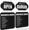 Business Hours Hanging Chalkboard Open Closed Sign Wooden Welcome Chalk Boards Double Sided Restaurant Door Sign with Erasable Blackboard Pen for Florist Cafe Store Restaurant (Black)