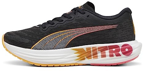 Puma Womens Deviate Nitro 2 Running Shoes Black/Sunset 6 (39)