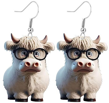 Kuh Ohrringe für Mädchen | Highland Niedliche Kuh Ohrringe Ohrstecker | Bauernhof-Haustier-Ohrhänger, Kuh-Schmuck, Tier-Ohrringe, Kuh-Bauernhof-Haustier-Ohrhänger für Teenager-Mädchen und Tumotsit