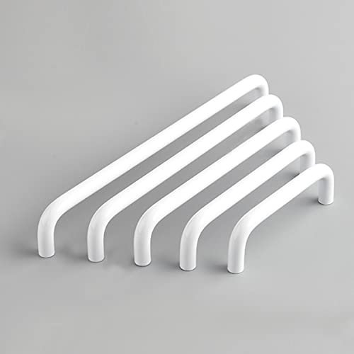 HY HUIJUN Möbelgriffe Schrankgriffe Aluminium Bügelgriff Griffe für Möbel Küche Badmöbel Schränke Kommoden massiv Ø10mm Strahlend Weiß