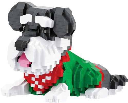 LONESTAR Balody Mini Klemmbausteine, 3D Puzzle Schnauzer, Nanoblocks, 886 Teile, Feinmotorik & Kreativität, ab 14 Jahren, Geschenk