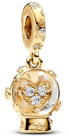 LaMenars Herz Schneeflocke Schneekugel Dangle Charm for 925 Sterling Silver Perlen für Mädchen Geschenke für Frauen Halskette & Armband