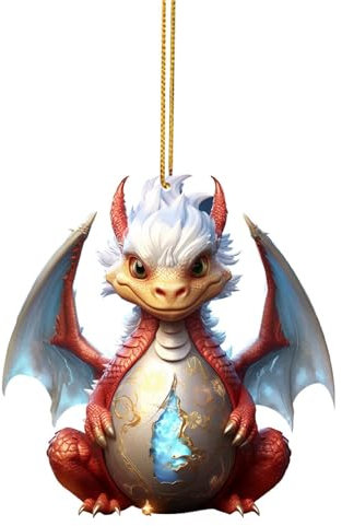Weihnachtsdeko Baby Drache im Ei Anhänger Weihnachtsbaum Weihnachtsanhänger Lustige Weihnachtskugel Anhänger 3D Weihnachten blau Eierschale Drachen Ornament Schaukel Garten Mit Gestell