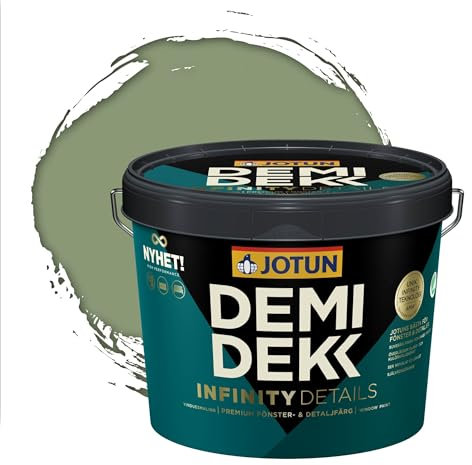 Jotun - Peinture Bois, Lasure Opaque pour Extérieur et Intérieur Satinée - DEMI DEKK INFINITY DETAILS - RAL 6021 - Vert Pâle - 3L