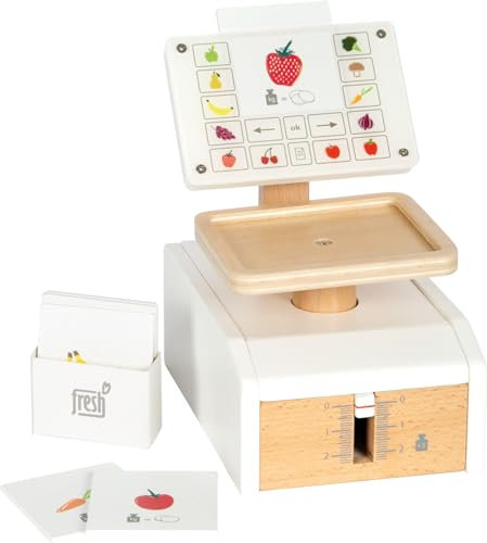 small foot Waage Fresh aus Holz, multifunktionales Zubehör für Kaufladen, Rollenspielzeug, ab 3 Jahren, 12418