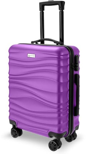 AVIO Wave Cabin Suitcase 55x40x20cm – Lightweight Hard Shell Cabin Luggage with 4 Double Spinner Wheels, Telescopic Handle & Organised Interior – Small Cabin Size Carry On Travel Suitcase
