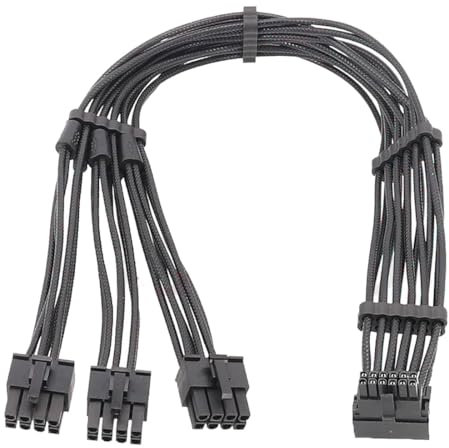 iHaospace 12VHPWR Cablemod PCI-E 5.0 16-Pin auf 3X 8-Pin Stromkabel 600W Type-A ATX3.0 pcie 5.0 auf 3x8 pin Kompatibel mit Corsair Cooler Master Netzteil GPU 3090Ti 4070Ti 4080 4090